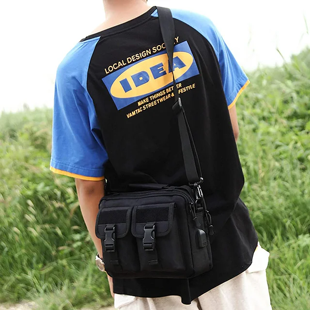 Customized   Multifunction Tactical Messenger Bag Polyester Shoulder Briefcase Handbags with USB Port