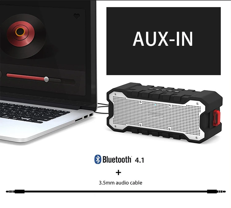 Hot Sale Portable Stereo Waterproof IPX7 BT Subwoofer Deep Bass Outdoor Wireless Speaker With Big Capacity Battery - ANKUX.COM
