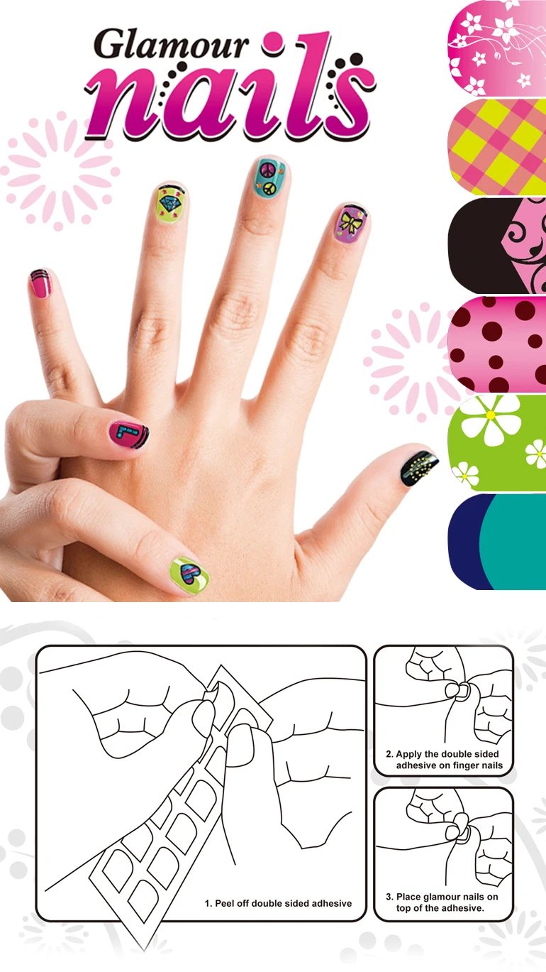 Wholesale Colorful 36 Pcs Diy Art Wrap Kids Nail Stickers For Girls