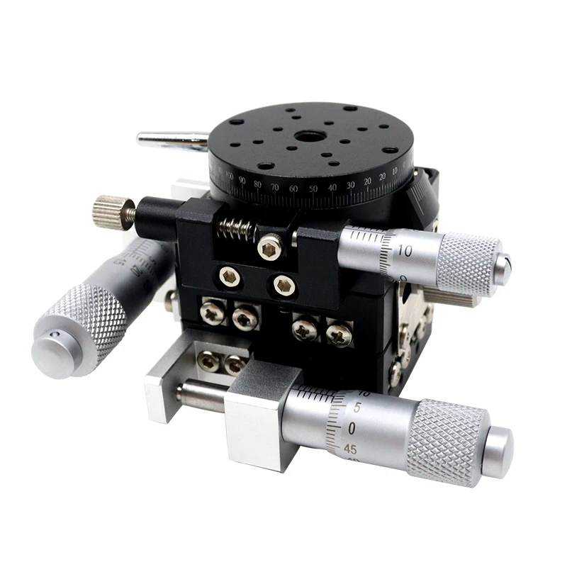 product xyr axis displacement platform lsp90 three axis manual precision fine tuning mobile optical rotating slide table aluminum-13