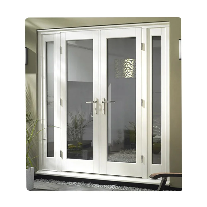 New design exterior pvc commercial glass door half doors french with blind on sale