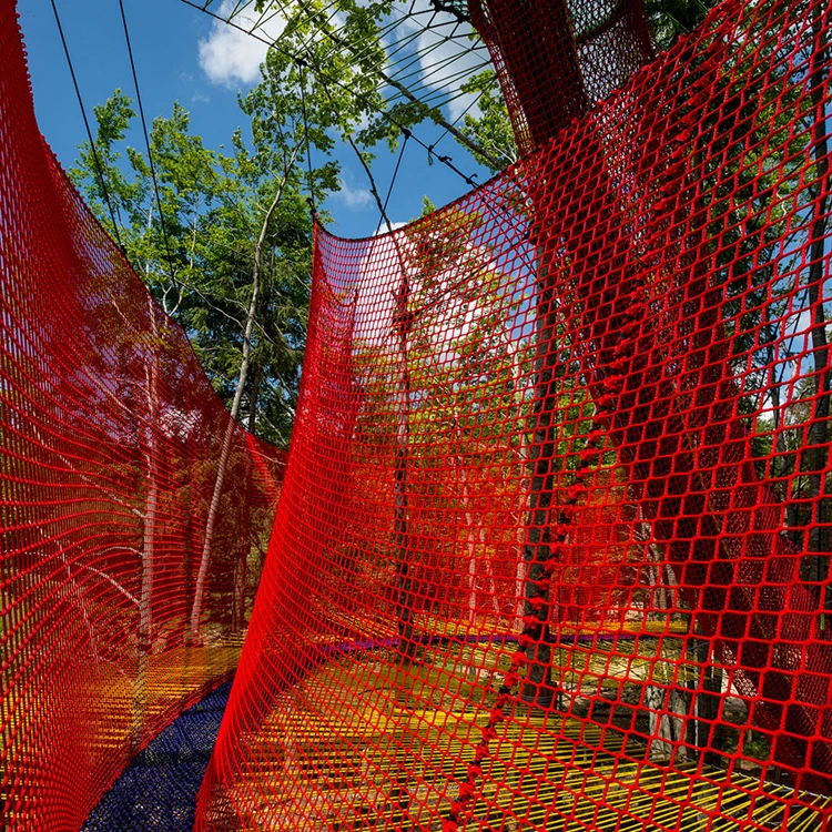 Outdoor rope net trampoline used in amusement park