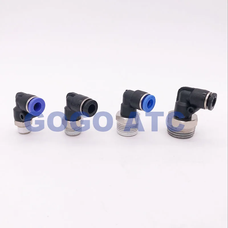 10pcs 4mm-1/8 Pneumatic Connectors Elbow Fitting BSPT L 