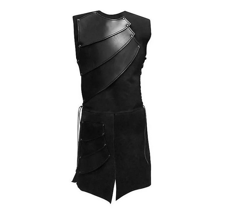 Mens Viking Renaissance T Shirts Pirate Medieval Sleeveless Costume Scottish