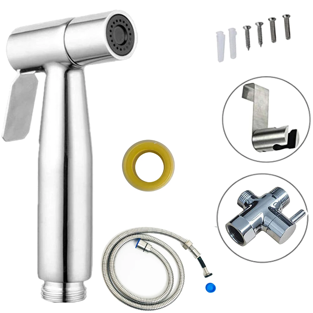 Toilet Handheld Toilet Sprayer 304 Stainless Steel Brushed Bidet Spray