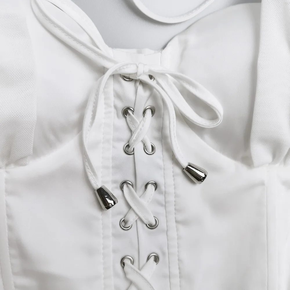 2020 nouveau Blanc Maille Plissée Dos Nu Robe Mince Sexy Longue Robe Pour Les Femmes