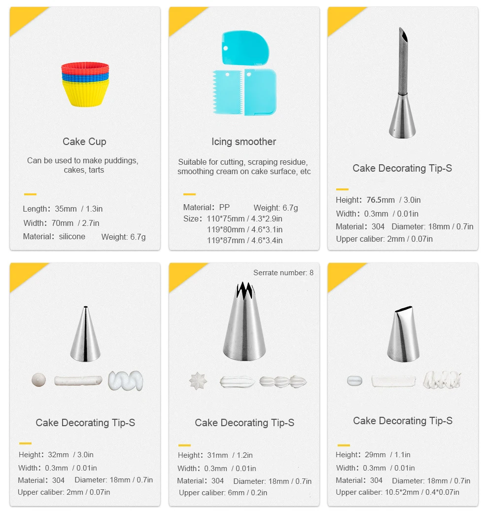 106 Pcs Baking Pastry Cake Tools Accessories Reposteria Cake Decorating