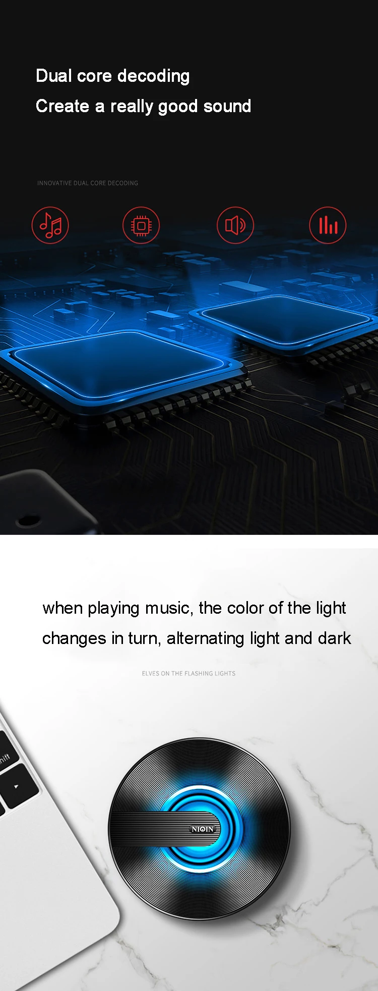 Custom color changing super bass mini bluetooth speaker - ANKUX.COM