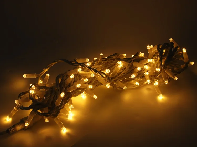 CE/ROHS Customize length Connectable Black Rubber cable 100 led fairy string lights for holiday lighting
