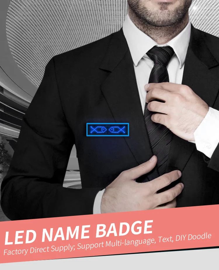 Customize Programmable Led Display Name Badges Bluetooth App Led Name
