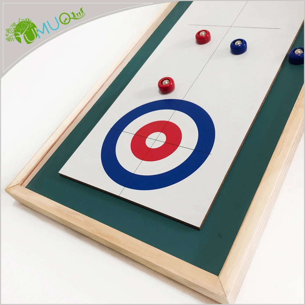 Yumuq Table Top / Tabletop Wooden Shuffleboard And Curling Board Game