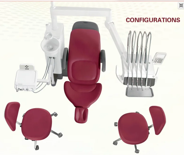Std580 Suntem Brands Dental Chair Equipment With 3 Way Syringe Unit