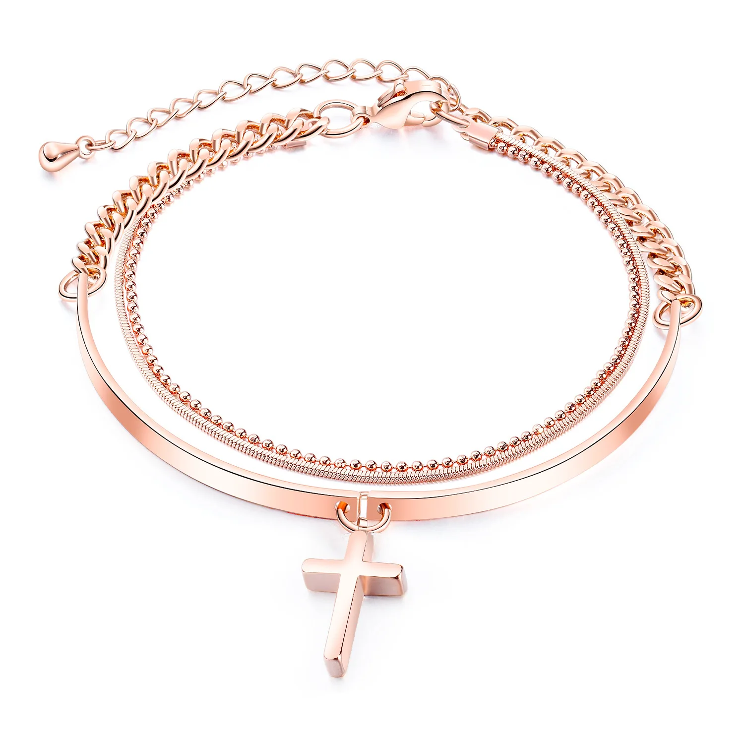 Délicat Hommes Femmes Bracelets or 18K Cuivre Plaqué Chaîne Bijoux Charms couple
