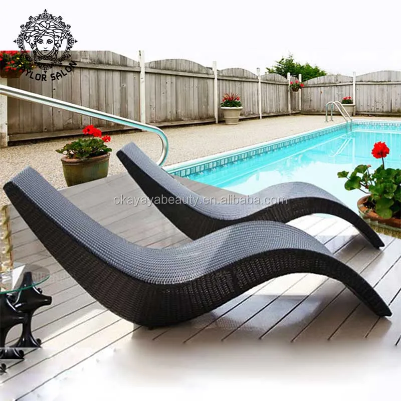 Outdoor Furniture Fiberglass Sun Lounger Pool Beach Chair Waterproof