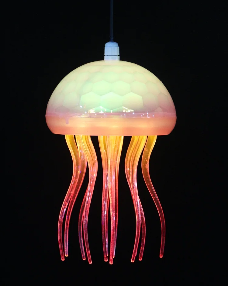 Plastic Acrylic Material Jellyfish Hanging Lamp Rgb Colors Changing For