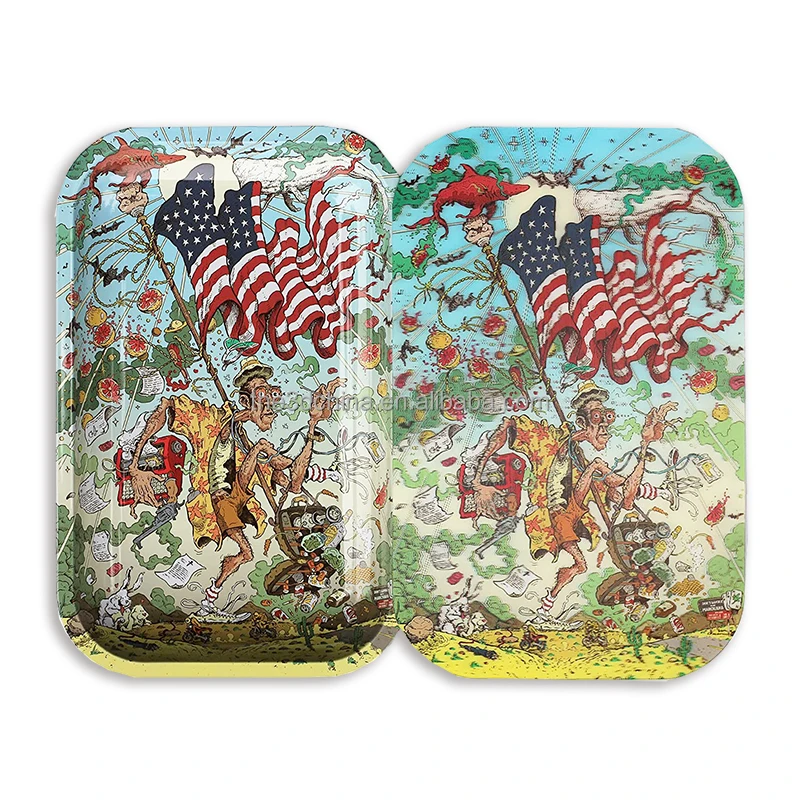 Wholesale Custom Design Metal Rollingtrays With Lenticular 3d