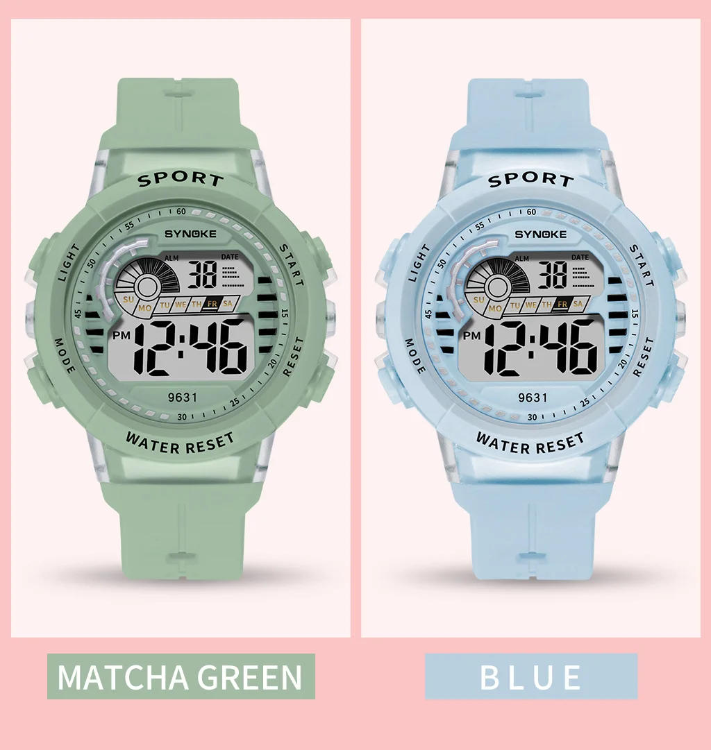 SYNOKE children cute watches 9631 silicone PU band kids gift watch waterproof watches