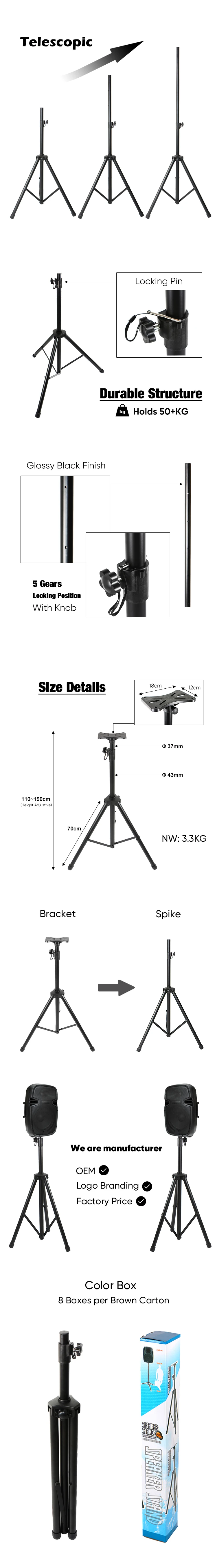 Hebikuo Audio Accessories Tripod Speaker Box Stand Professional Floor