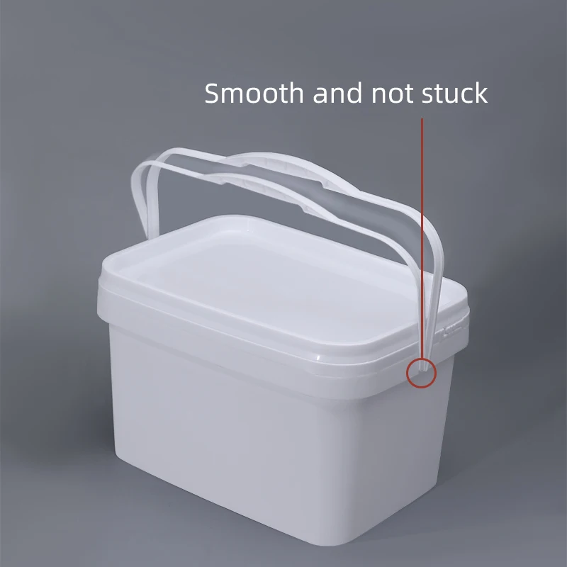 Rectangle Plastic Bucket Storage Pail Container With Lid With Handle