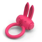 Top sex toys stretchable silicone vibrating rabbit cock ring for men
