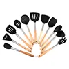 Newly sold FDA silica gel kitchenware 8-piece set of silica gel scraper, food holder, cooking spoon and kitchen kitchenware set