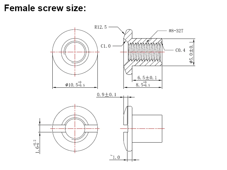 832x14 Black Oxide Male And Female Screw Buy Slotted Through Holes