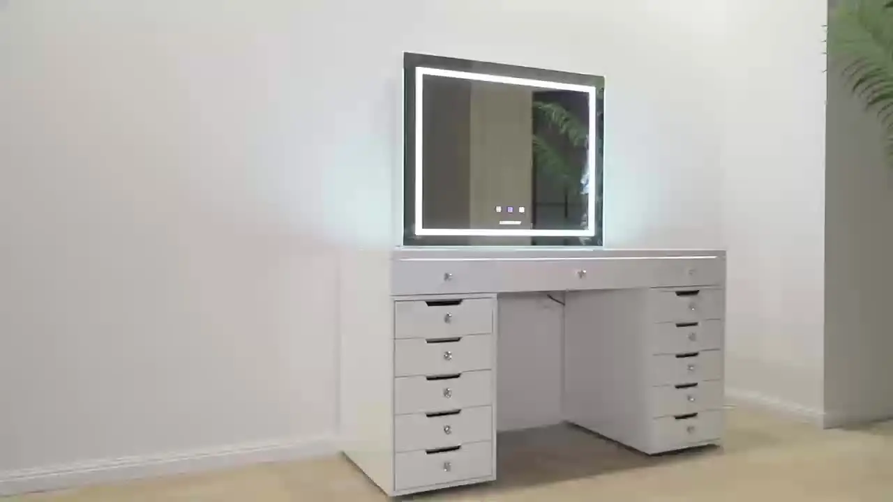 modern white high gloss dressing table White High Gloss Dressing Table with Drawer and Curved Edges - Lexi