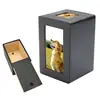 Wooden Pet Dog Cat Cremation Urn Memorial Photo Frame Keep Box
