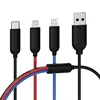 Multi Functional Phone Charger USB Cable Nylon Braided 3 in1 Data Transfer USB Cable
