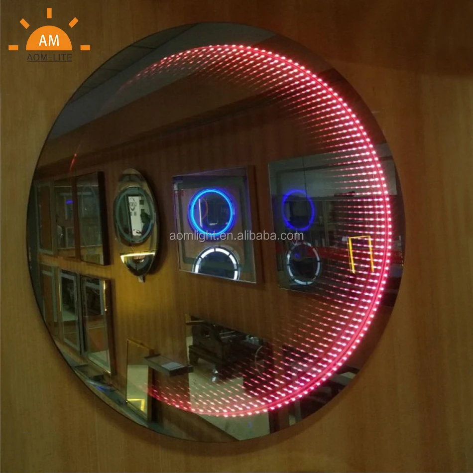 Fantastic Multi-color Changeable 3-D Effective Frameless Motion Sensor Switch Decorative Wall LED infinity Light Bathroom Mirror