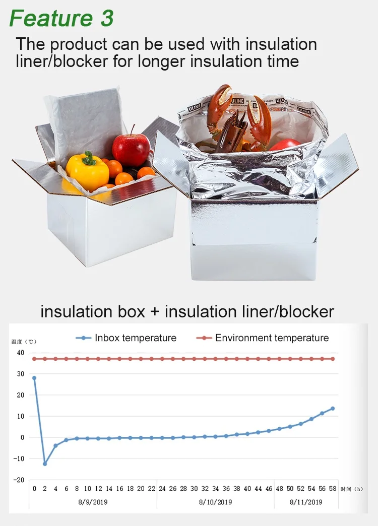 Custom Insulated Frozen Food Box Packaging For Shipping & Storage With Aluminium Foil Foam