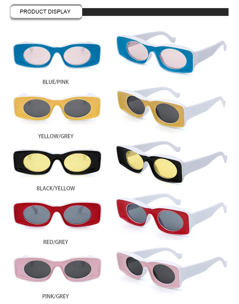 Customized LOGO Unique Cheap Plastic Oval Square Women Men Sunglasses