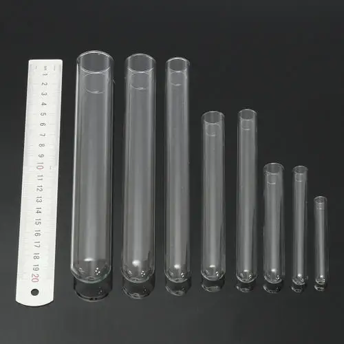 Cheap Sale Clear Borosilicate Glass Tube 50ml Glass Test Tube With Round And Flat Bottom Of Lab
