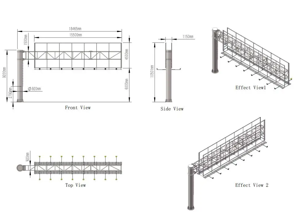 City Metal Structure Cantilever Billboard for Advertisements