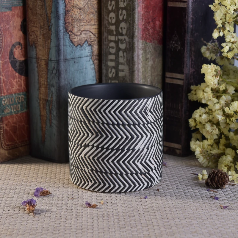 Black Ceramic Candle Vessels