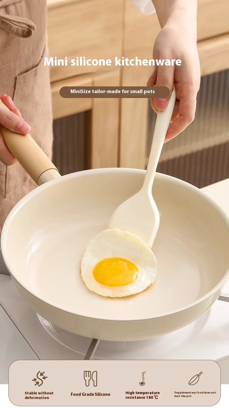 product mini non stick silicone spatula small size kitchenware cooking serving tool for baby food supplements and household soup spoon-1