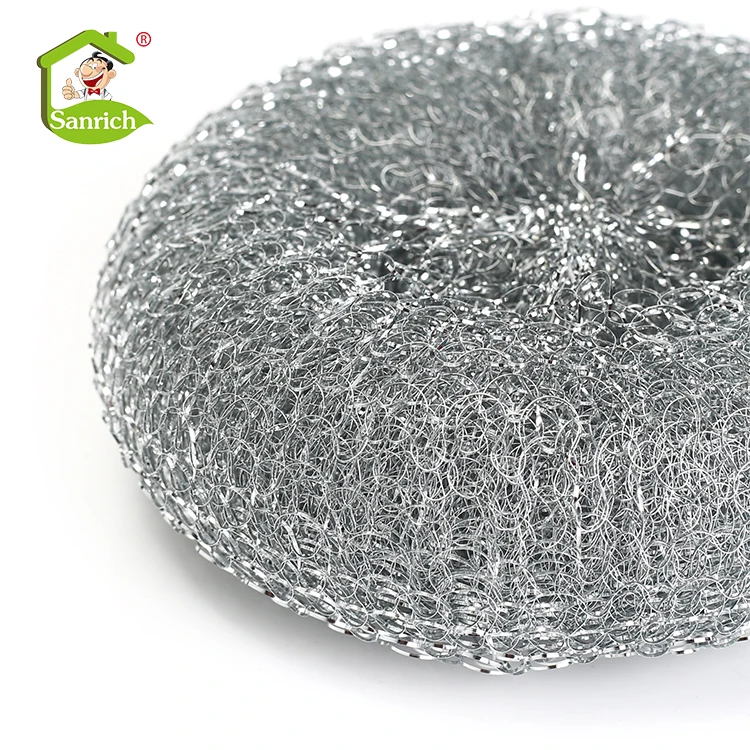 Silver Galvanized Steel Metal Mesh Scourer For Kitchen Cleaning - Buy ...