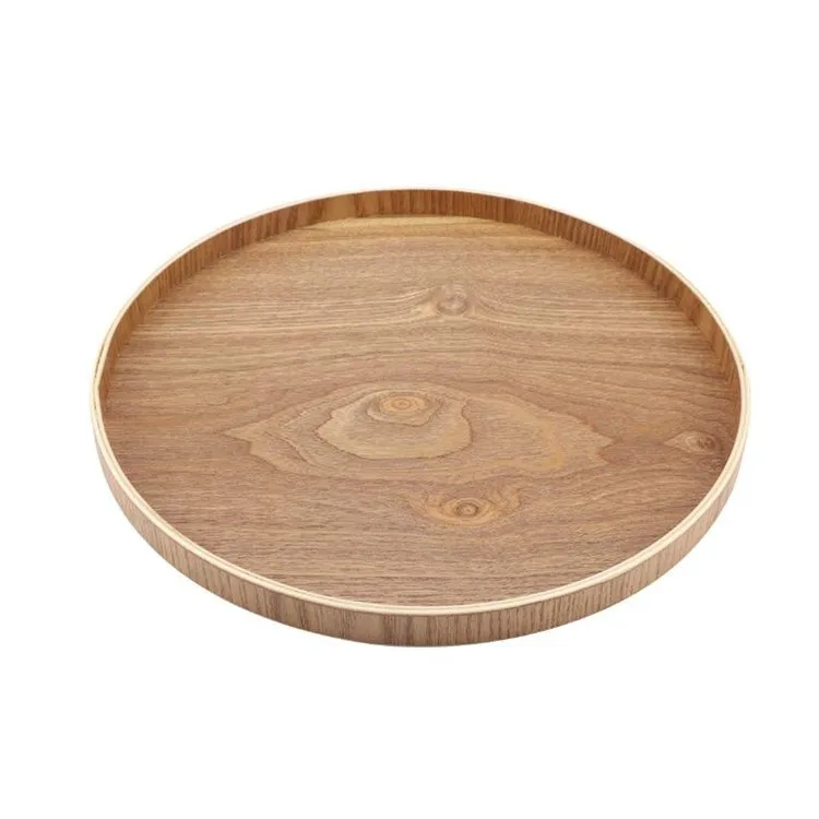 large wooden tray round