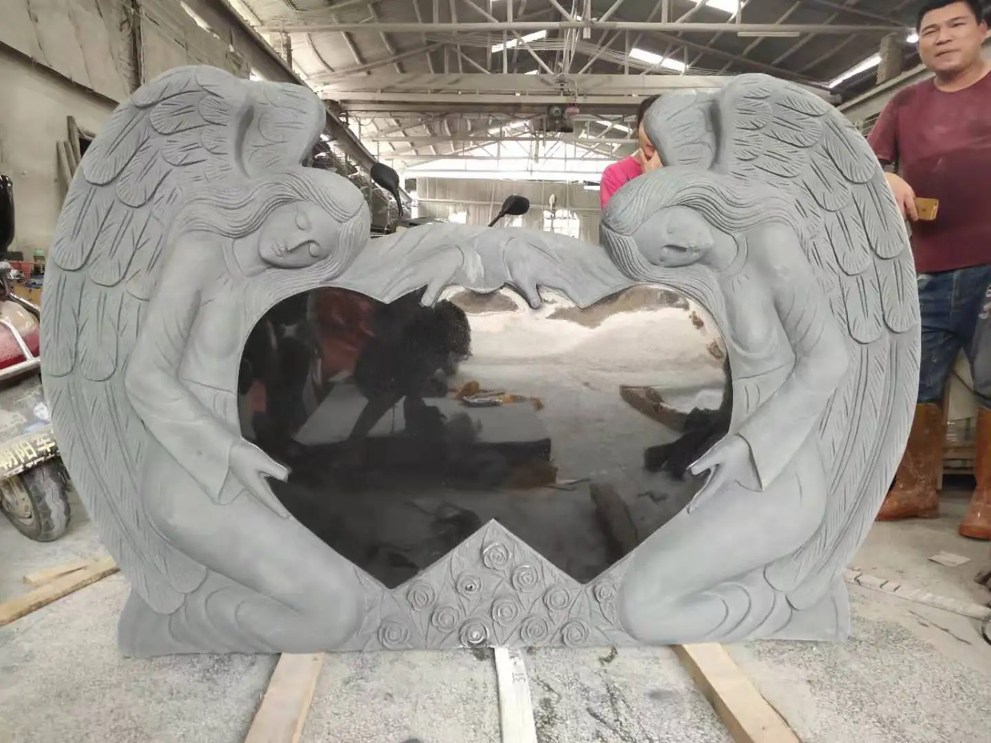 angel granite tombstone heart headstone granite gravestone.jpg