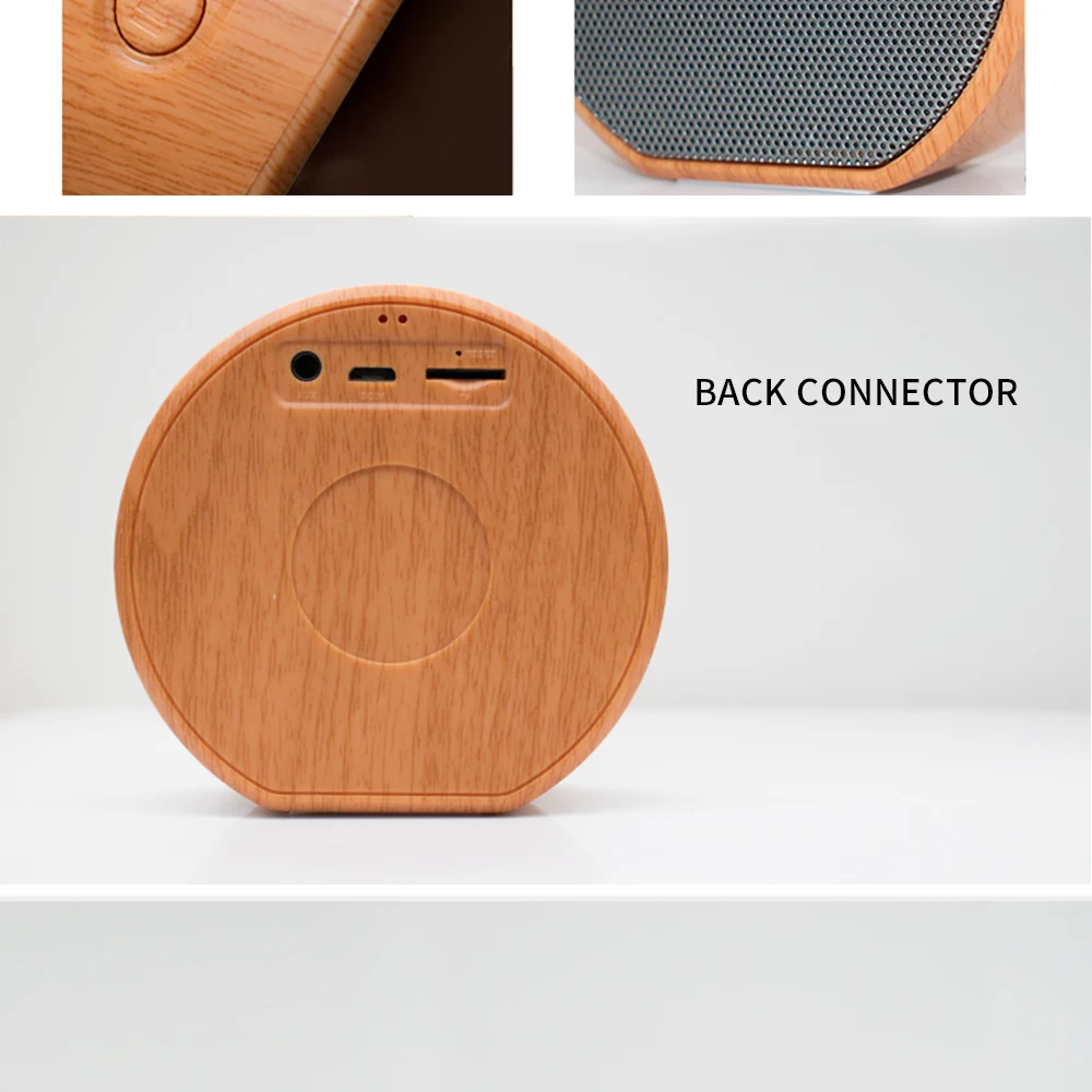 2019 wooden style design bluetooths speaker portable A60 MP3 Player FM Radio Audio TF Card USB Handsfree wood wireless speaker - ANKUX.COM