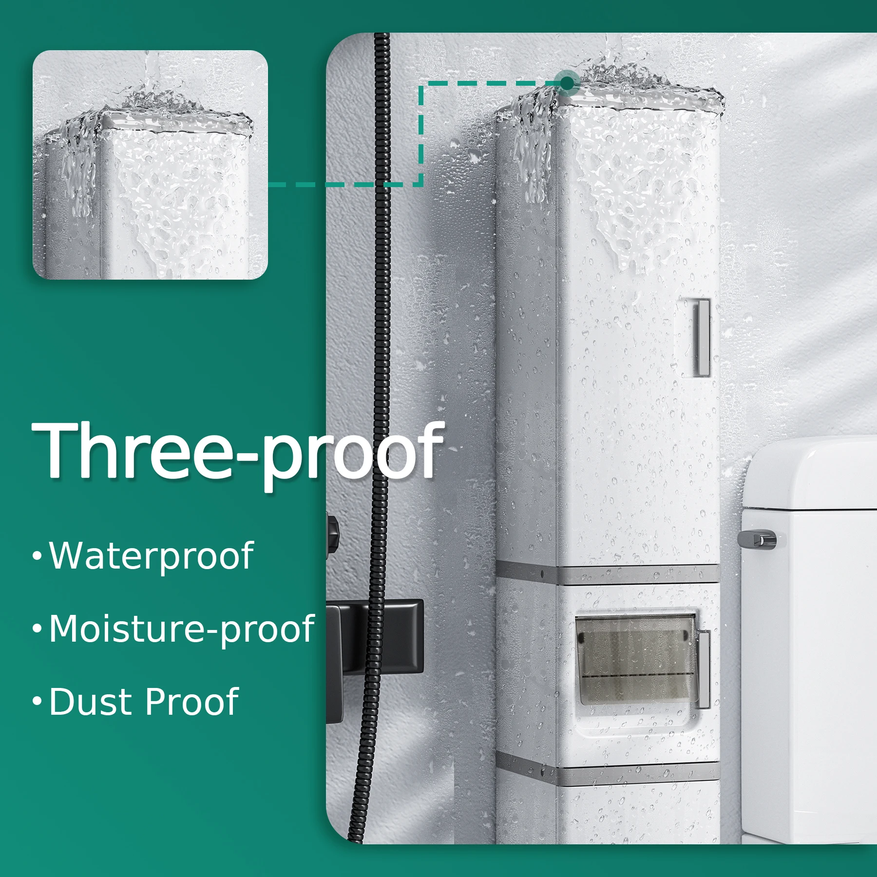 Waretary Bathroom Storage With Roll Toilet Paper Holder,Wall