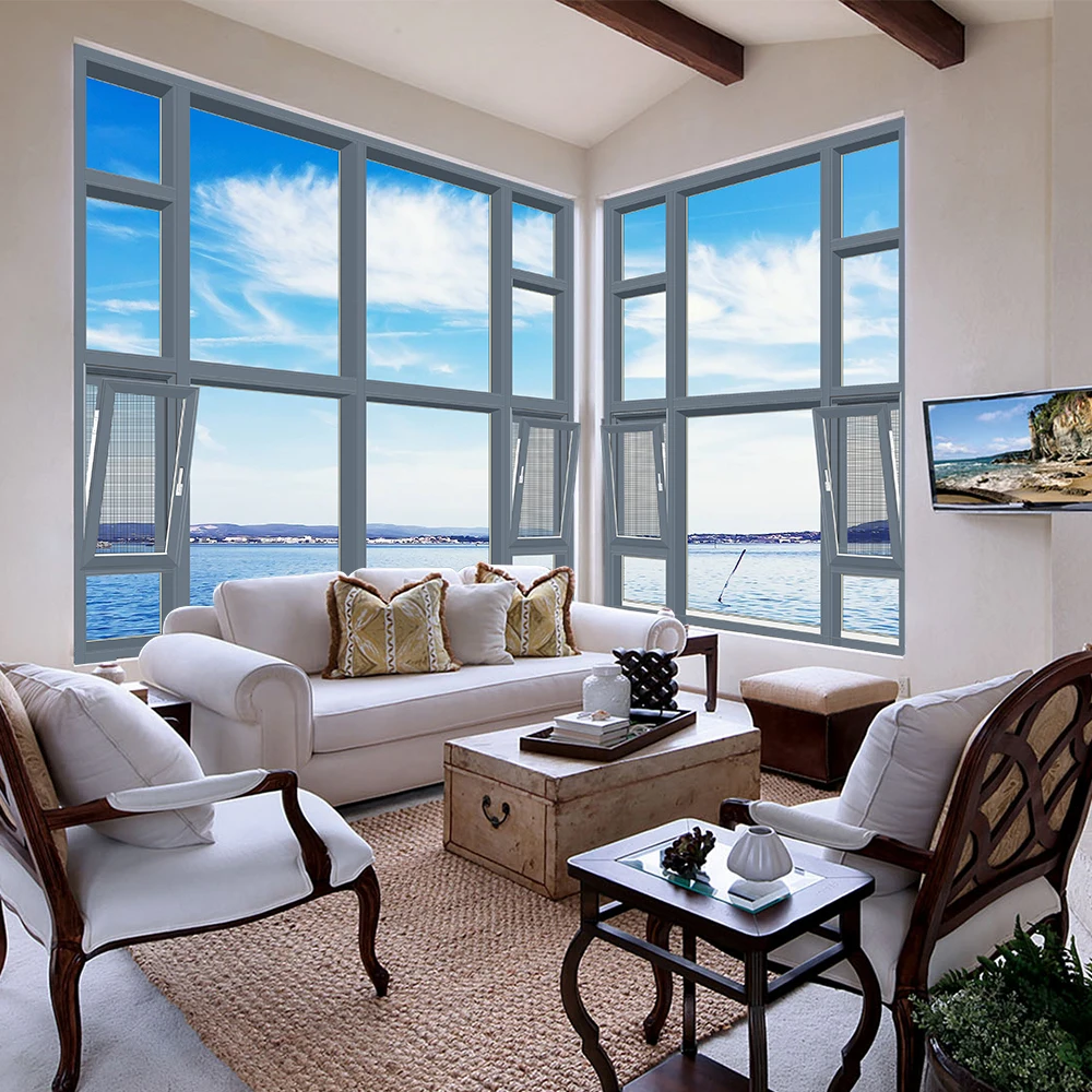 Foshan manufacturer waterproof heat insulation double glazed tilt and turn windows