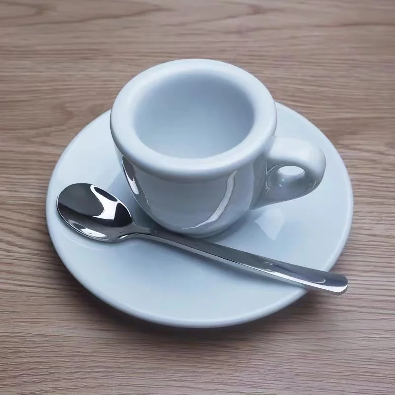 Ceramic Smart Drinkware Mini Coffee Cup Set Gift Box with Saucer White Mugs Modern Coffee Drinking Ceramic factory