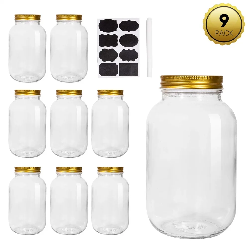 32oz 1000ml 1l De Boca Ancha Botella De Vidrio Tarros De Mason Con