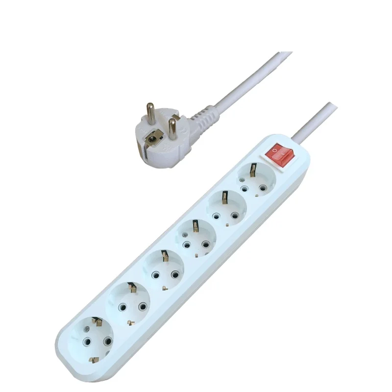 Ce Pct Rohs,6 Way European Standard 250v 2 Pin Abs Electric Extension 