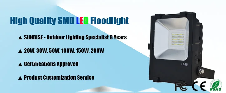 Reflector LED 10-100 vatios luz de inundación IP65 lámpara exterior jardín exterior proyector de fachadas