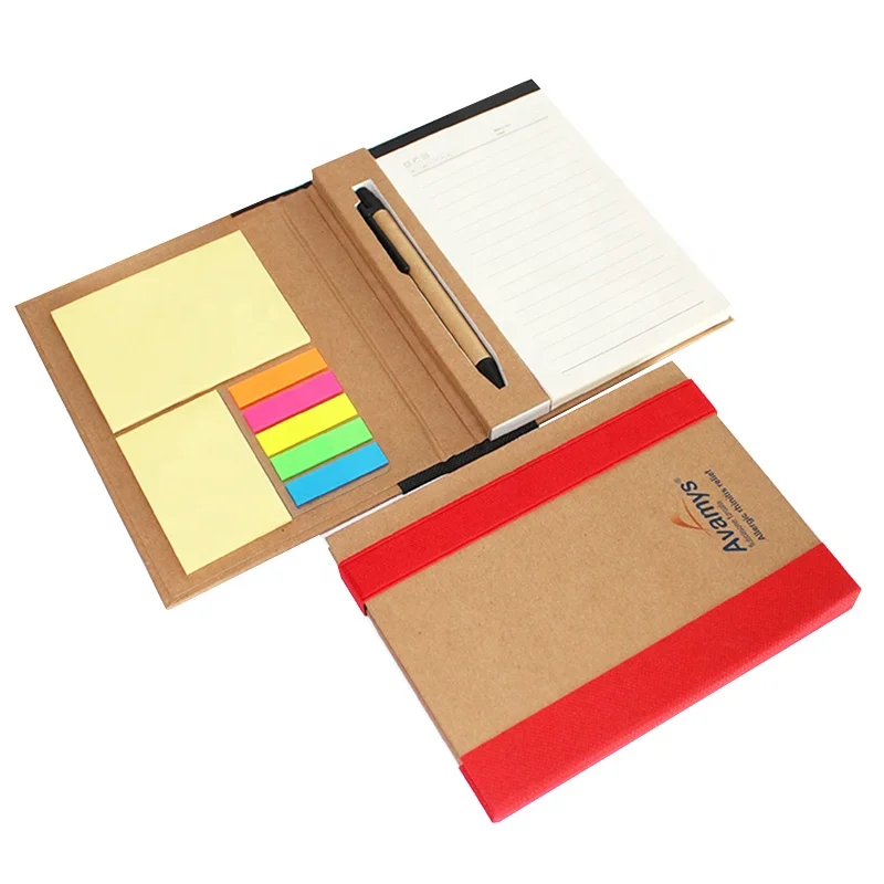 High Quality Kraft Paper Cover Custom Logo Notepad A4 And Pen Gift Set