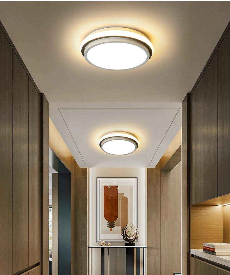 Modern LED Aisle Corridor Entryway Balcony Bedroom Light Tmall Genie Ceiling Light Simple Design with Stainless Steel Base details