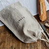 Drawstring Sealing and Screen Printing Surface bread Packaging Bags customized food bread linen bread bag