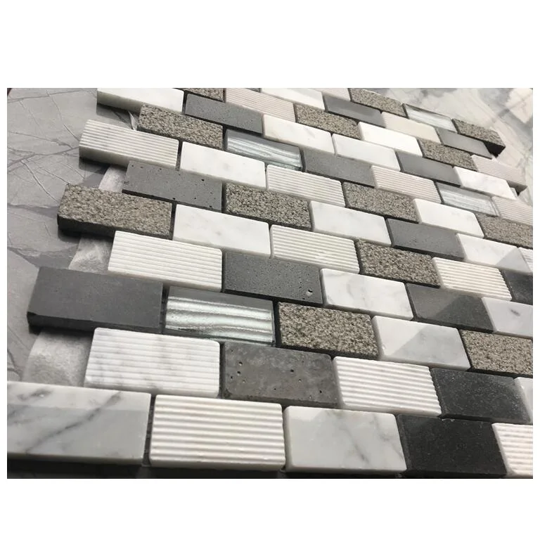 Hot Selling Carrara white and black Natural Stone Mosaic marble mosaic glass mosaic Manufacture from Foshan China